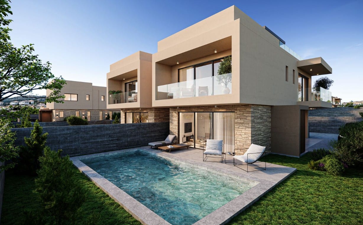 Contemporary beachfront villa in Geroskipou Coast, Paphos, with private swimming pool