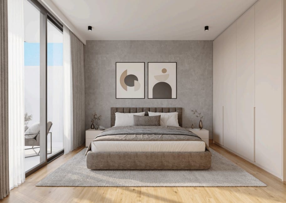Bedroom in a second-floor 2-bedroom apartment in Paphos Town Centre