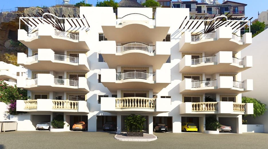 Modern residential apartment building in Central Paphos