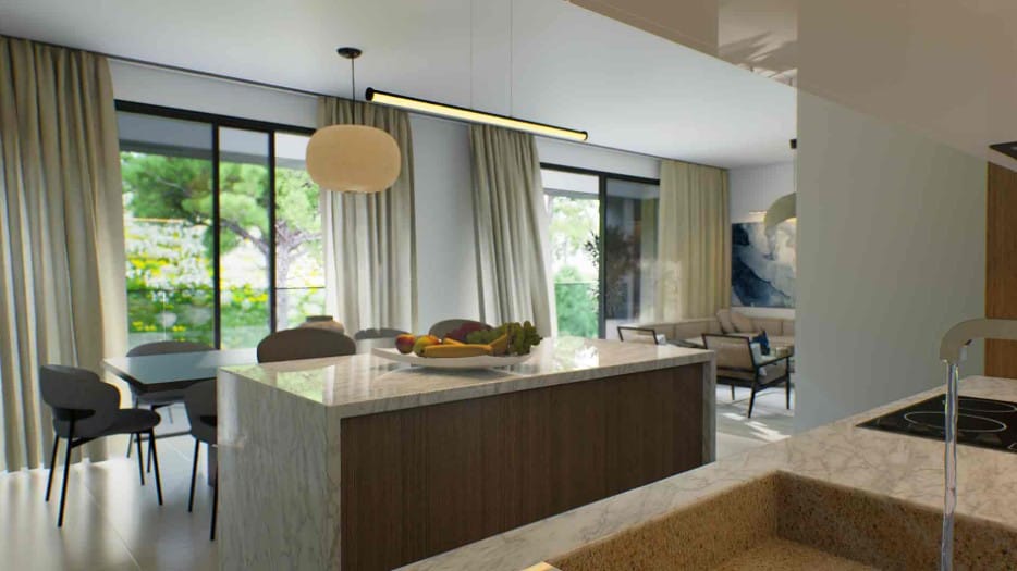 Contemporary 2-bedroom apartment interior in Polis