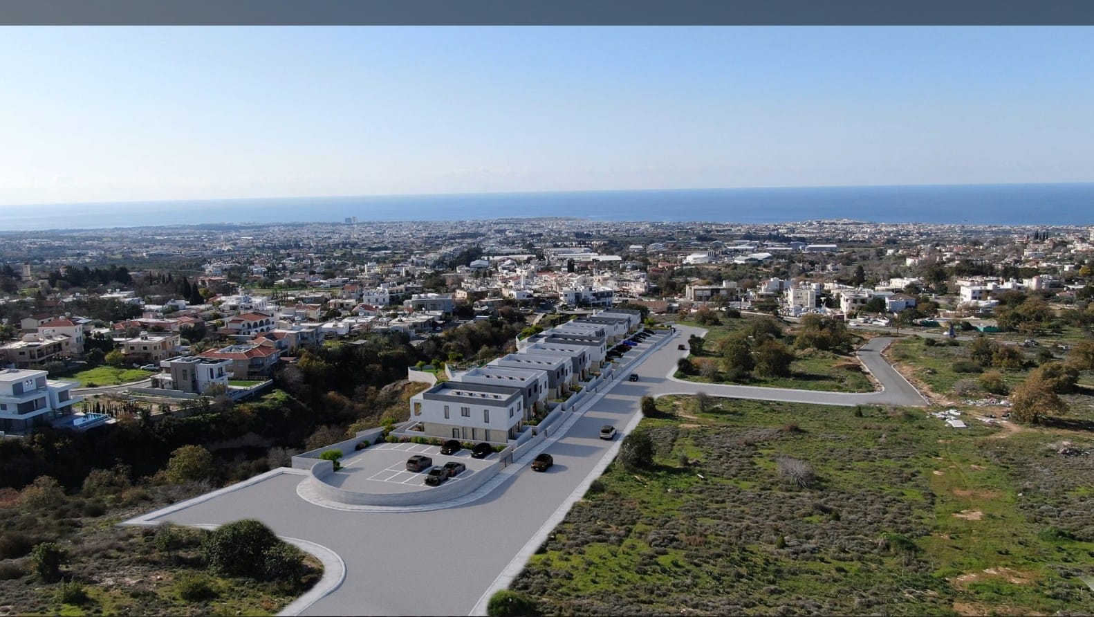 Aerial view of the residential development in Tremithousa, Paphos