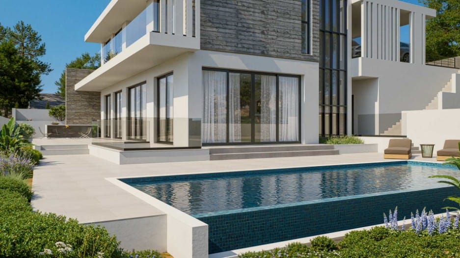 West-facing villa exterior in Agios Athanasios, Limassol
